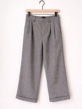 Urban Outfitters Herringbone High Rise Straight Leg Pants Gray Size 6